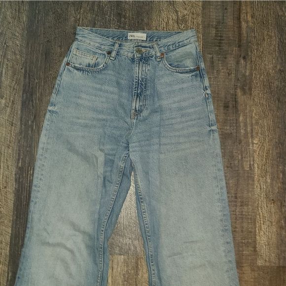 Zara Light Blue Flare & Wide Leg Jeans - Picture 7 of 13